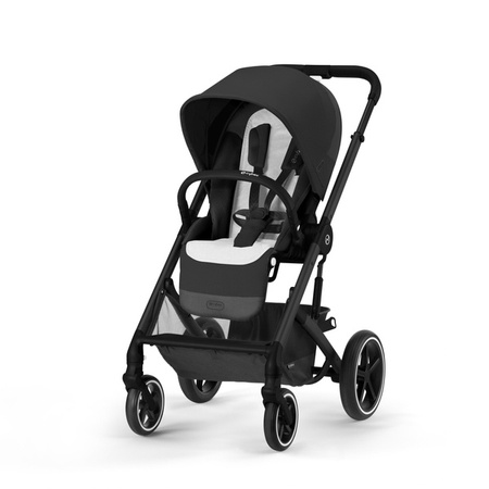 Cybex Balios S Lux Wózek Głęboko-Spacerowy Moon Black 2023 Rama Czarna + Cybex Aton B2 i-Size 0-13kg + Baza One Volcano Black