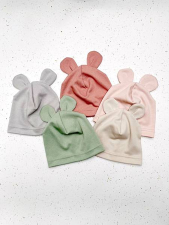 Poofi Czapka z Uszami Rozmiar 62 1-3m Szałwiowy