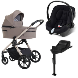 Espiro Yoga 2025 Wózek Głęboko-Spacerowy 109 Meditation Breze + Cybex Aton B2 i-Size Fotelik Samochodowy 0-13kg + Baza One Volcano Black