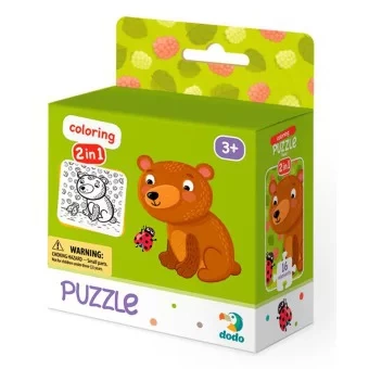 Dodo Toys Puzzle + Kolorowanka 2w1 Misiek 16 el