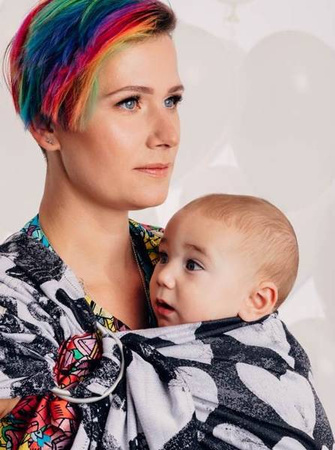 LennyLamb Żakardowa Chusta Kółkowa o Noszenia Dzieci Lovka Klasyczna r.S  100% Bawełna