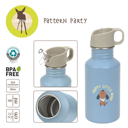 Lassig Bidon ze stali nierdzewnej z ustnikiem i uchwytem 500 ml Pattern Party Blue/green
