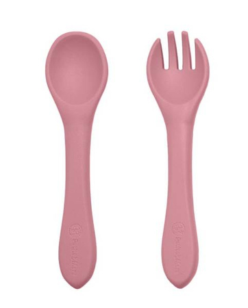 Petite&Mars Take&Match Silikonowe Sztućce 6m+ Dusty Rose
