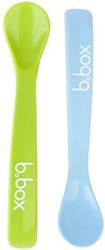B.box Silikonowe Łyżeczki 2 Szt. Zielono-niebieskie