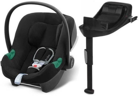 Cybex Balios S Lux Wózek Głęboko-Spacerowy Moon Black 2023 Rama Czarna + Cybex Aton B2 i-Size 0-13kg + Baza One Volcano Black
