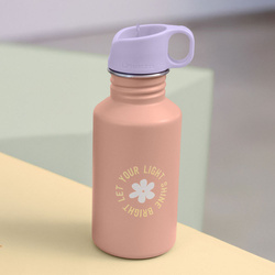 Lassig Bidon ze stali nierdzewnej z ustnikiem i uchwytem 500 ml Pattern Party Rose/lilac