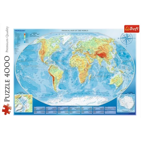 Trefl Puzzle Edukacyjne 4000 el. Wielka Mapa Fizyczna Świata