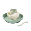 Beaba Komplet naczyń z silikonu z przyssawką Sage green (stary indeks: 913592)
