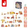 Janod Magnesy drewniane Plac budowy 24 szt. 2+