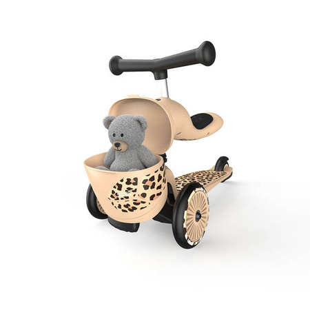 Scootandride Highwaykick 1 Lifestyle 2w1 Jeżdzik i Hulajnoga Trójkołowa z Zamykanym Schowkiem 1-5 lat Leopard