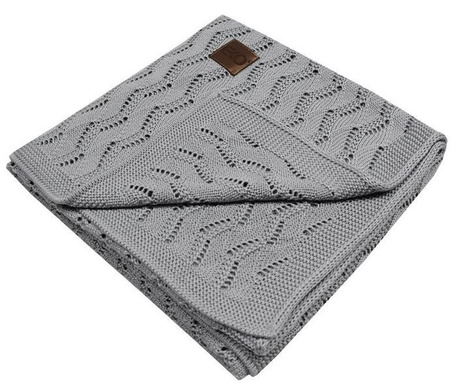 Kocyk Dzianinowy Bambusowy PLE-77  Jasny Szary