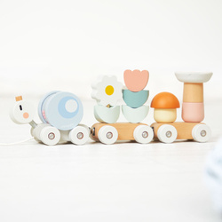 Janod  Magnetyczny pociąg z klockami i grzechotką do ciągnięcia Ślimak Sweet Cocoon 12m+