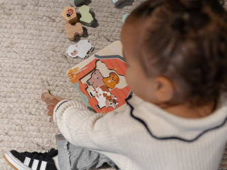 Joueco Drewniane puzzle warstwowe FARMA