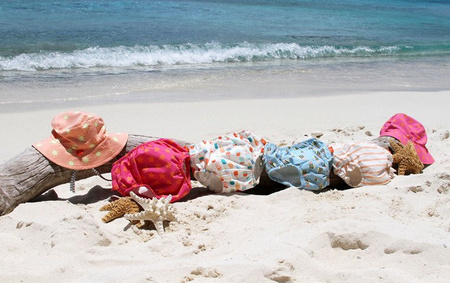 Lassig Kostium do pływania dwuczęściowy z wkładką chłonną Sailor peach UV 50+