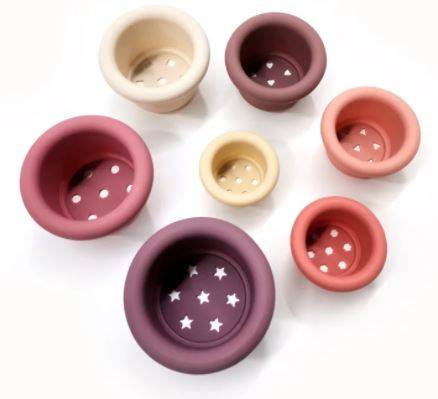 Baby in World Kubki Silikonowe sens. Powder Rose