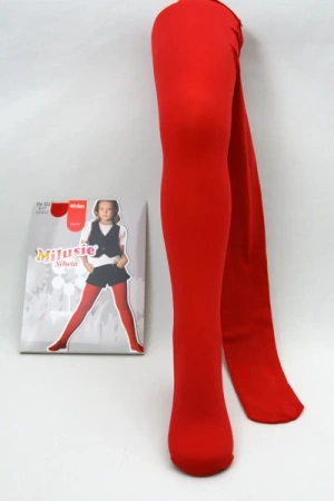 Milusie Rajstopy Gładkie Czerwone Rozmiar 92-98