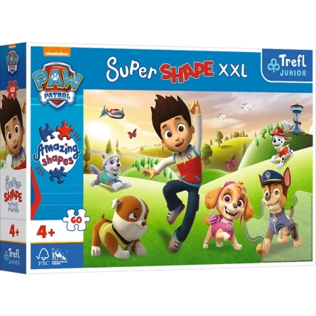 Trefl Puzzle Super Shape XXL Psi Patrol 60 Elementów Uśmiechnięte Pieski