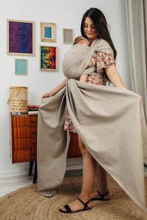 LennyLamb Chusta Do Noszenia Dzieci, Tkana Splotem Skośno-Krzyżowym (100% Bawełna) 4,6m roz M - Peanut Butter 