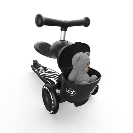 [OUTLET] Scootandride Highwaykick 1 Lifestyle 2w1 Jeżdzik i Hulajnoga Trójkołowa z Zamykanym Schowkiem 1-5 lat Zebra