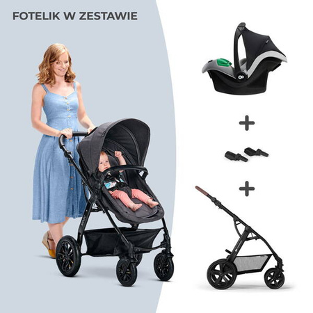 KinderKraft Moov Wózek Głęboko-Spacerowy 3w1 Black