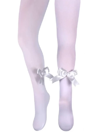 Milusie Rajstopy Dziewczęce Białe Mikrofibra 68-74