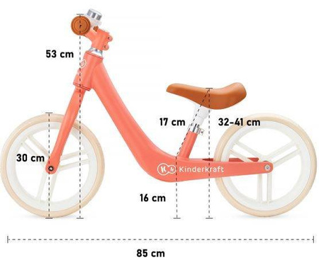 Kinderkraft Fly Plus Rowerek Biegowy Ruby