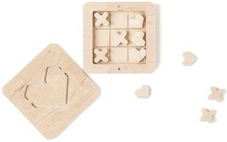 Drewniana Zabawka Kółko Krzyzyk Miłość Naturalny Babai XO-LOVE