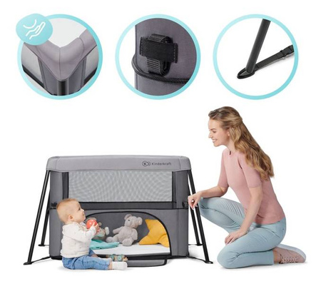 Kinderkraft Movi Łóżeczko Turystyczne  Grey