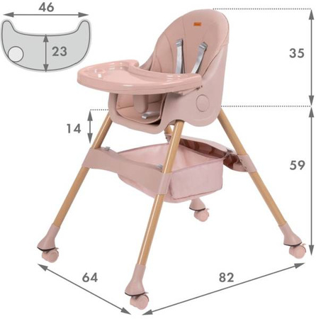 Kidwell Karimi Krzesełko do Karmienia Pink