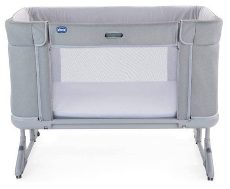 Chicco Next2Me Forever Łóżeczko Dostawne 3w1 do 22kg Moon Grey + Prześcieradło 2szt Pink Pois