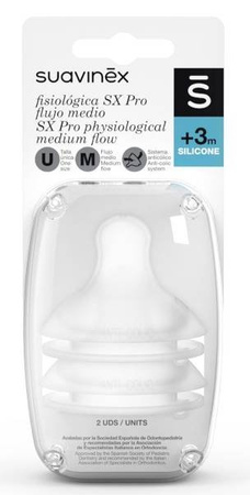 Suavinex Smoczki do butelek SX Pro +3M Przepływ średni Przepływ średni
