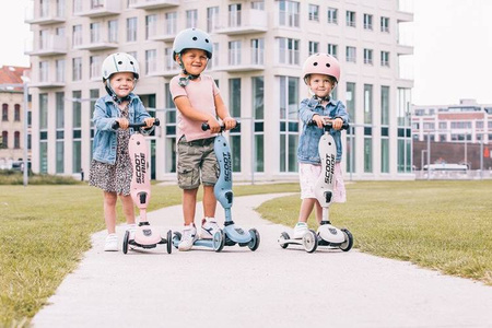 Scootandride Highwaykick 1 Jeździk i Hulajnoga 2w1 1-5 lat + Scootandride Kask Dla Dzieci S-M Rose
