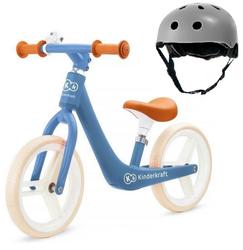 Kinderkraft Fly Plus Rowerek Biegowy Saphire Blue + Kinderkraft Safety Kask
