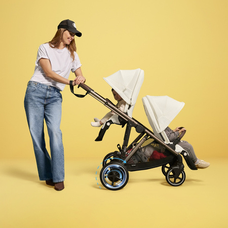Cybex E-Gazelle S Wspomagany Wózek Głęboko-Spacerowy Rama Czarna Moon Black + Fotelik Cybex Cloud G I - Size Fotelik + Baza G + Adaptery