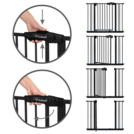 Kidwell Guarda Bramka Zabezpieczajaca 74-105 cm Czarna