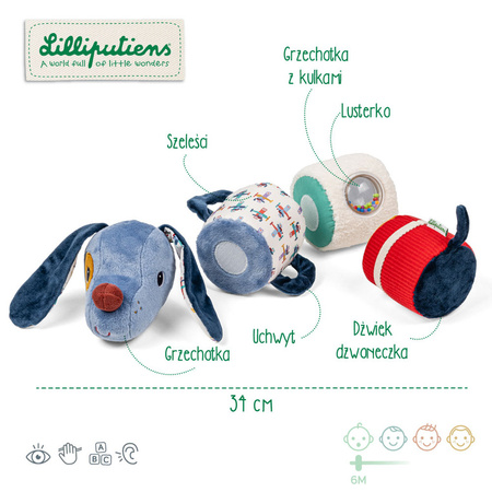 Lilliputiens Wałek dźwiękowy 4-elementowy Piesek Jules 6 m+