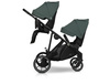 Easy Go Duoflex Wózek Głęboko-Spacerowy Bliźniaczy Rok po Roku Sage Green 2 Siedziska 1 Gondola