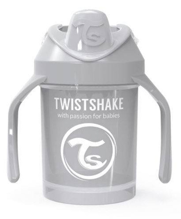 TwistShake Kubek Niekapek z Mikserem i Uchwytami 4m+ 230 ml Pastel Grey