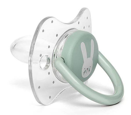 Suavinex Smoczek fizjologiczny silikonowy Premium 0-6m  Królik różowy  Hygge Baby