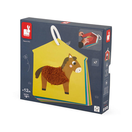 Janod Karty sensoryczne Farma 7 elementów 12 m+