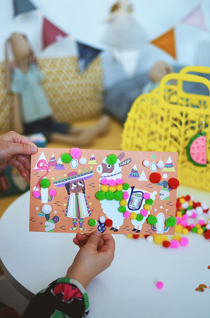 Janod Zestaw artystyczny Pompony Lamy 4+