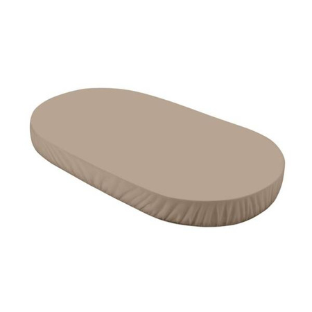 Waldin Prześcieradło z Bawełny Organicznej Owalne 123x73cm Taupe