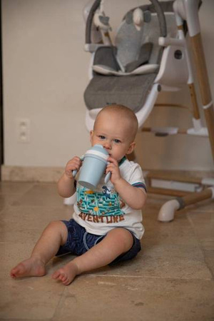 Bo Jungle Kubek do Picia ze Słomką BioPlastik CPLA Blue 