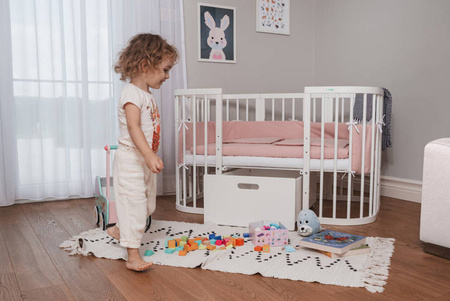 [OUTLET] Waldin Łóżeczko Dziecięce 7w1 z Materacem Białe