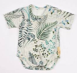 Baby In World Body Niemowlęce Krótki Rękaw Paprocie 68/74