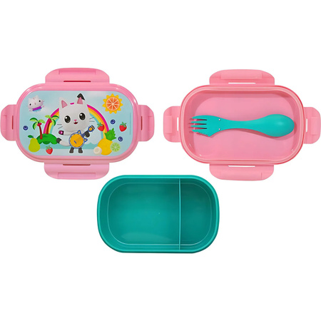 Kids Euroswan Lunchbox Ze Sztućcami - Koci Domek Gabi