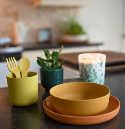 Bo Jungle Zestaw Naczyń BioPlastik CPLA Ochre
