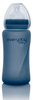 Everyday Baby, Szklana butelka ze smoczkiem M reagująca na temperaturę, 240 ml Borówkowy