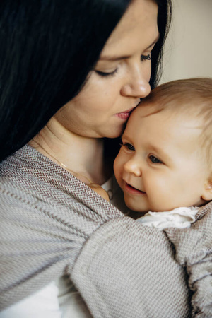 LennyLamb Moje Pierwsze Nosidełko LennyHybrid Half Buckle, Splot Jodełkowy, 100% Bawełna - Mała Jodełka Almond