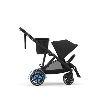 Cybex E-Gazelle S Wspomagany Wózek Głęboko-Spacerowy Rama Czarna Moon Black + Fotelik Cybex Cloud G I - Size Fotelik + Baza G + Adaptery